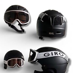 Bevel and Giro Black Helmet and Goggles Combo